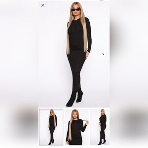 Fashion Nova Black Hoodie Dress "Taking A Break Hooded Maxi Dress"